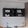 thumbnail image 4 of FM FURNITURE Winslow Wall Cabinet Two Shelves Engineered Wood Black, 4 of 8