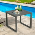 thumbnail image 2 of Ulax Furniture Patio Aluminum Side Table Outdoor Indoor Square End Table, Taupe, 2 of 6