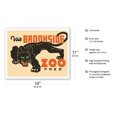 thumbnail image 2 of Brookside Zoo Chicago - Black Panther - Vintage Travel Poster by Carken c.1930 - Fine Art Matte Paper Print (Unframed) 11x14in, 2 of 4