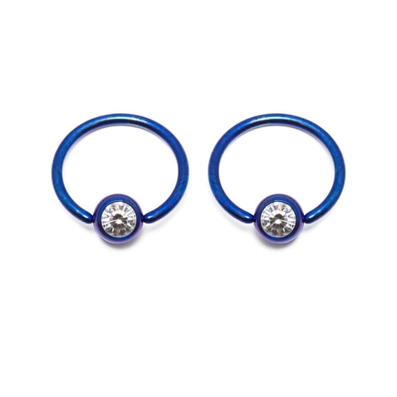 Luxe Modz 16G Anodized Titanium Captive Bead Ring 16G with 4mm Press-Fit Gem Ball Piercings Jewelry for Women Men Sold as Pair