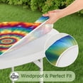 thumbnail image 5 of Colorful Tie Dye Dot Mandala Pattern Round Fitted Tablecloth with Elastic Edge,Dining Table Cover Waterproof,Outdoor Round Tablecloth for Camping,Dining,Indoor and Outdoor, 5 of 7