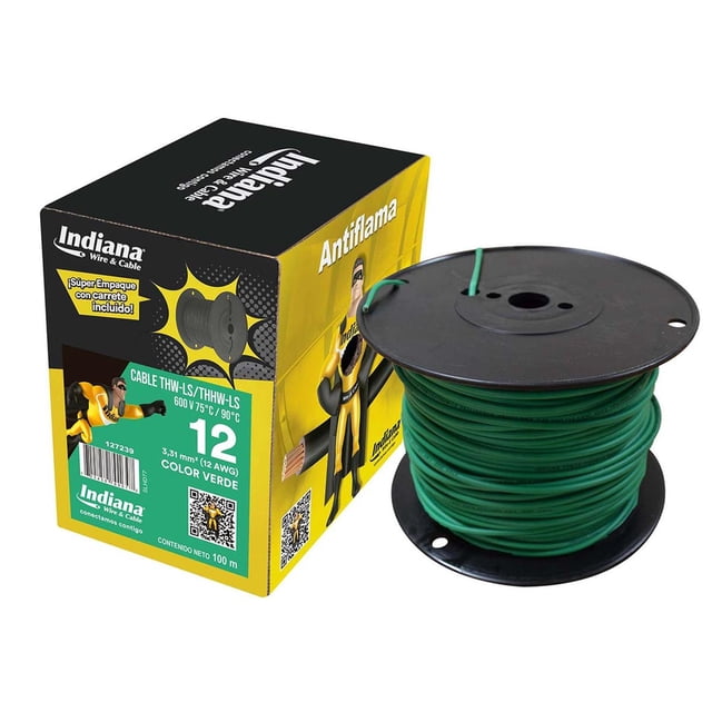 Cable Thwls/Thhw-Ls Indiana Calibre 12 Verde 100 M