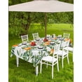 thumbnail image 4 of Fsddascl Green Leaves Orange Outdoor Tablecloth - 60x102 Inch Rectangle Dining Table Cover, Summer Farmhouse Botanical Waterproof Outdoor Table Cloth with Umbrella Hole & Zipper for Picnic/Patio, 4 of 7