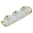 thumbnail image 1 of Plateau de Service pour Collations aux Fruits Bols de Service Assiette Dessert aux Fruits Collations Contenant de Rangement pour Mariage Transparent 3 Bols, 1 of 9