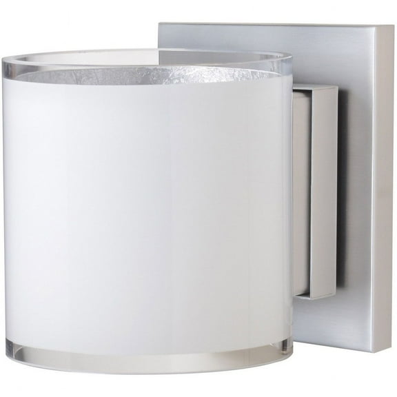 1WS-7180SF-LED-SN-Besa Lighting-Pogo - 5.5 Inch 5W 1 LED Mini Wall Sconce-Satin Nickel Finish-White/Silver Glass Color