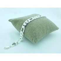 Silver Figaro Bracelet 9"