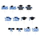 thumbnail image 5 of 12 piezas Toppers de cupcakes de graduación 2025, diseño de diseño de brillo premio a suministros de topper de pastel decoraciones de graduación Azul, 5 of 8