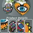 thumbnail image 6 of 2 Styles Evil Eye Clothes Patches No Glue Large Sequin Patches Hand Eyes Heart Evil Eyes Embroidered Badge Applique Motif Sew On Patches for DIY Sewing Crafts Jacket Jeans Clothing Handbags, 6 of 6