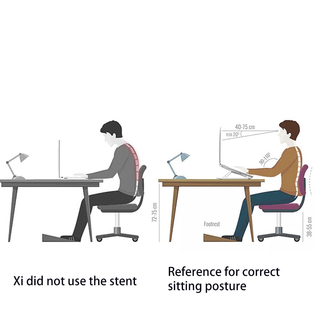 Ergonomic Notebook Stand Portable Foldable Laptop Phone Holder with Heat-Vent to Elevate Laptop 11-17inch 360° Rotating
