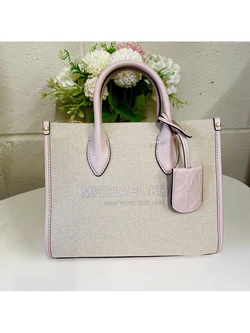 Michael Kors Mirella Small Top Zip Canvas Shopper Crossbody