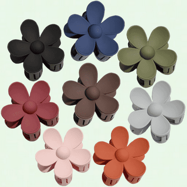 Matte Flower Hair Clips, Set of 8, Strong Non-slip Hold for Medium to Thick Hair