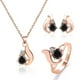 thumbnail image 2 of HomeKingdee Temperament Drop Earring Necklace Ring Elegant Three-Piece Jewelry Set - Alloy Plated Glass for Women Fashion Gift, 2 of 6