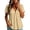 78Beige339, variant on XAOFW Womens T Shirts Solid Color V Neck Button Up Loose Fitting Short Sleeved T Shirt Stylish Top L