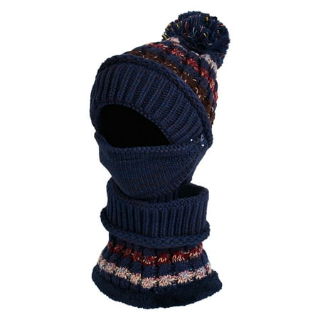 

Mint Winter Women Plush Warm Thickened Color Matching Knitted Hat Bib Integrated Wool Hat Book Girl And The Mime
