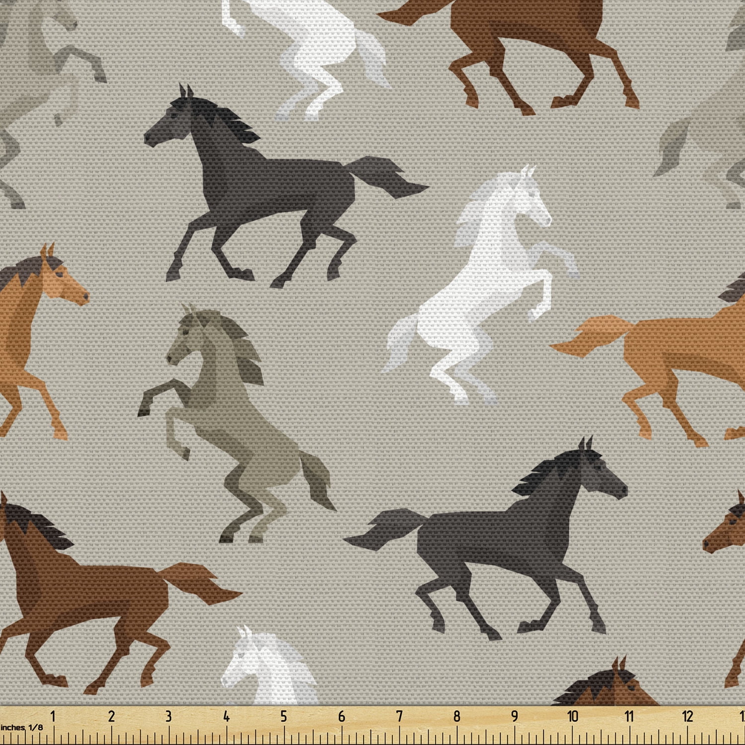 Horses Fabric by the Yard Upholstery, Abstract Stallions Simple Design  Animals Galloping Curvet Illustration, Decorative Fabric for DIY and Home  Accents, 2 Yards, Multicolor by Ambesonne - Walmart.com