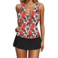 thumbnail image 5 of Aboser Two Piece Tankini Swimsuits for Women Tummy Control Skirted Bathing Suit Fashion Floral Print Beach Swimwear 2026 Hawaiian Tropical Tankinis with Skirt, 5 of 9