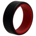 thumbnail image 1 of Anillo de boda de silicona de 2 capas biselado de 8 mm - Rojo-Negro de ROQ para hombres - Anillo de 8 mm, 1 of 1