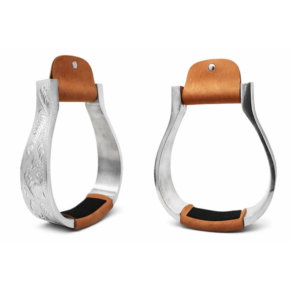 Horse Saddle Stirrups Western Saddle Aluminium Engraved Oxbow Stirrups 51183