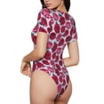 thumbnail image 3 of Naloa Rose Flowers Women's Short-Sleeved Onesie, One-Piece Swimsuit for Parties, dates, clubs - Medium, 3 of 9