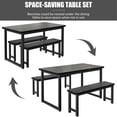thumbnail image 2 of PORKISS 47.2" Dining Table Set for 4, 3 Piece Kitchen Table Set with 2 Benches, Space Saving Breakfast Nook Dining Set, Small Dining Room Table Set for Apartment, Black, 2 of 8