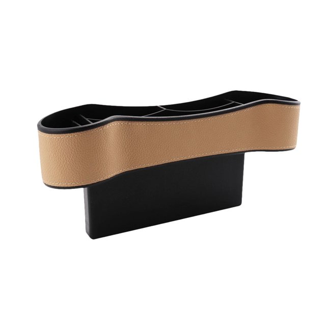 Mizh - Caja organizadora práctica para guardar objetos pequeños en el coche, como teléfono, bebidas y dinero (beige)