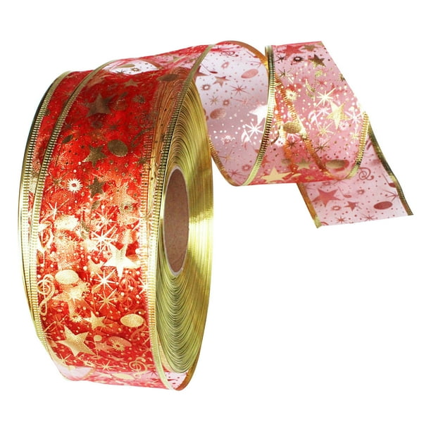 Xihbxyly Adornos para Árbol de Navidad, Colgantes de 2 M, Diseño de Cinta Festiva, Ideales para Fiestas, Bodas, Decoración Del Hogar, Jardín, Cercas y Ofrendas Florales. Paquete de 1 Unidad.