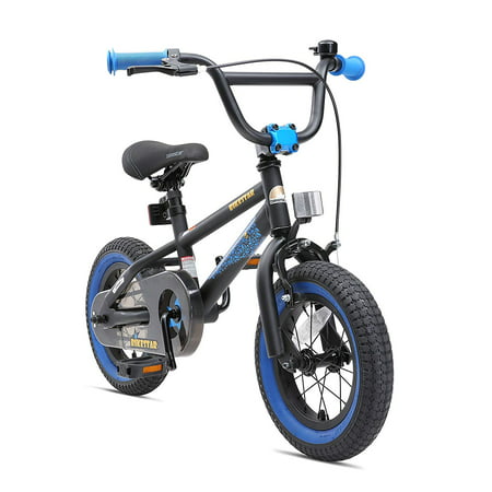 BIKESTAR Original Premium Safety Sport Kids Bike Bicycle for Kids Age 3-4 Year Old Children 12 Inch BMX Edition for Boys and Girls Black &