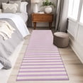 thumbnail image 5 of Purple Striped Large Area Rugs for Bedroom Living Room, Soft Non Slip Carpet Bedside Rug, Modern Simple Farmhouse Beige Vintage Rectangular Floor Cover Kitchen Accent Rug 2'x6' for Dining Room/Office, 5 of 9