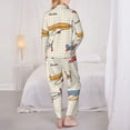 thumbnail image 6 of Wukai Striped Vintage Planes Print Women's Pajama Set - Soft Long Sleeve Sleepwear for Comfort and Style-Small, 6 of 9
