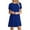 Blue, variant on Lenpel Women's Summer Dresses Short Sleeve Crew Neck Plaid T Shirt Dress Dress Mini Tunic Dress Travel Vacation Casual Dresses
