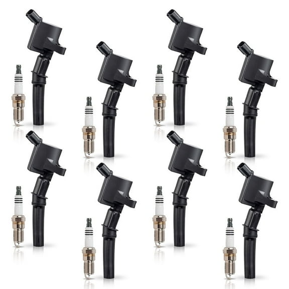 Set of 8 ISA Platinum Spark Plug and 8 Ignition Coil Pack For Ford Mercury Lincoln Crown Victoria Grand Marquis Town Car E150 E250 Expedition F150 4.6L V8 Replacement for FD503 SP493