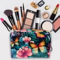 thumbnail image 3 of Flower Butterfly Large Capacity Waterproof PVC Cosmetic Travel Bag with Zipper Pouch for Ladies and Girls, Lightweight Printed Design Men's Toiletry Bag, Extra Large Toiletry Bag for Women on the Go, 3 of 6