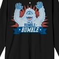 thumbnail image 2 of Rudolph the Red-Nosed Reindeer Time To Rumble With Bumble Men's Black Crew Neck Long Sleeve Graphic Tee-3XL, 2 of 7