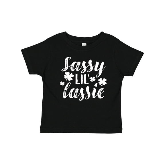 Inktastic Saint Patrick's Day Sassy Lil' Lassie with Shamrocks Boys or Girls Baby T-Shirt