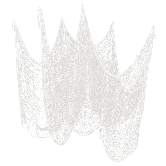 White Halloween Mesh Cloth, Netting Fabric for Wall and Doorway Decor, Indoor Outdoor Background Fabric for Halloween Party and Home Holiday Display, 1 Pack (72x30 Inch)