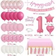 thumbnail image 2 of YANSION 1st Birthday First Bday Decorations for Girls Baby Pink Balloons Party Supplies, 2 of 6