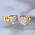 thumbnail image 4 of KRKC&CO Gold Plated Earrings for Men, 14K Gold Stud Earrings, Iced Out Earrings, Silver Sterling, Hypoallergenic, 5A CZ Stones Mens Earrings, 4 of 5