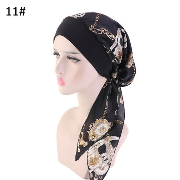 Yesbay Floral Print Women Elastic Turban Hat Head Scarf Bandana Headwear Pirate Cap