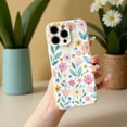 thumbnail image 2 of SKLYDDI Multicolor Pastel Floral for iPhone 11 Pro Case - Illustrated Watercolor Flowers & Leaves, TPU, Flexible, Cute Aesthetic, 2 of 7
