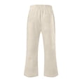thumbnail image 5 of Glisme Womens Pants Elastic Waist Relax Fit Trousers Straight Leg Slacks With Pocket Basic Bottoms Yellow M, 5 of 5