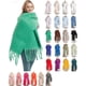 thumbnail image 5 of Bufanda de color sólido gruesa verde hierba con borlas largas y chal de mujer nuevo de otoño e invierno, 5 of 6