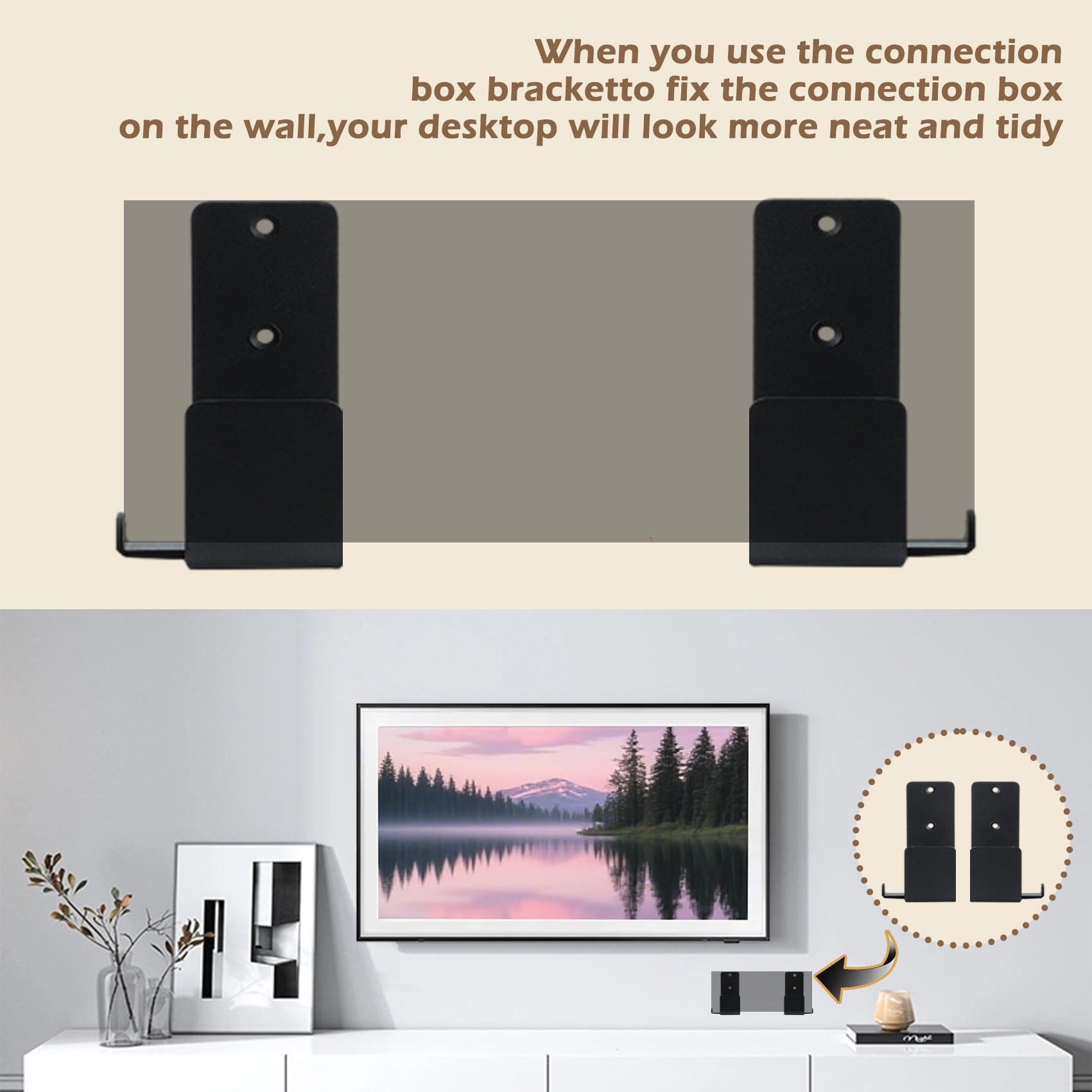 Frame TV Connect Box Wall Mount Compatible with Samsung QLED 4K Smart TV LS03AA LS03BA LS03DA LS03FA LS03RA LS03TA(2019-2025) Series