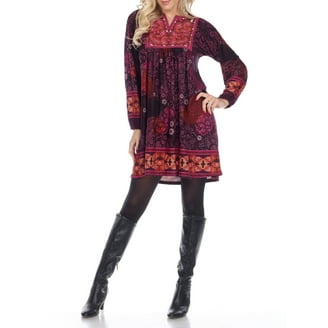 White Mark Women's Sandrine Embroidered Sweater Dress - Walmart.com