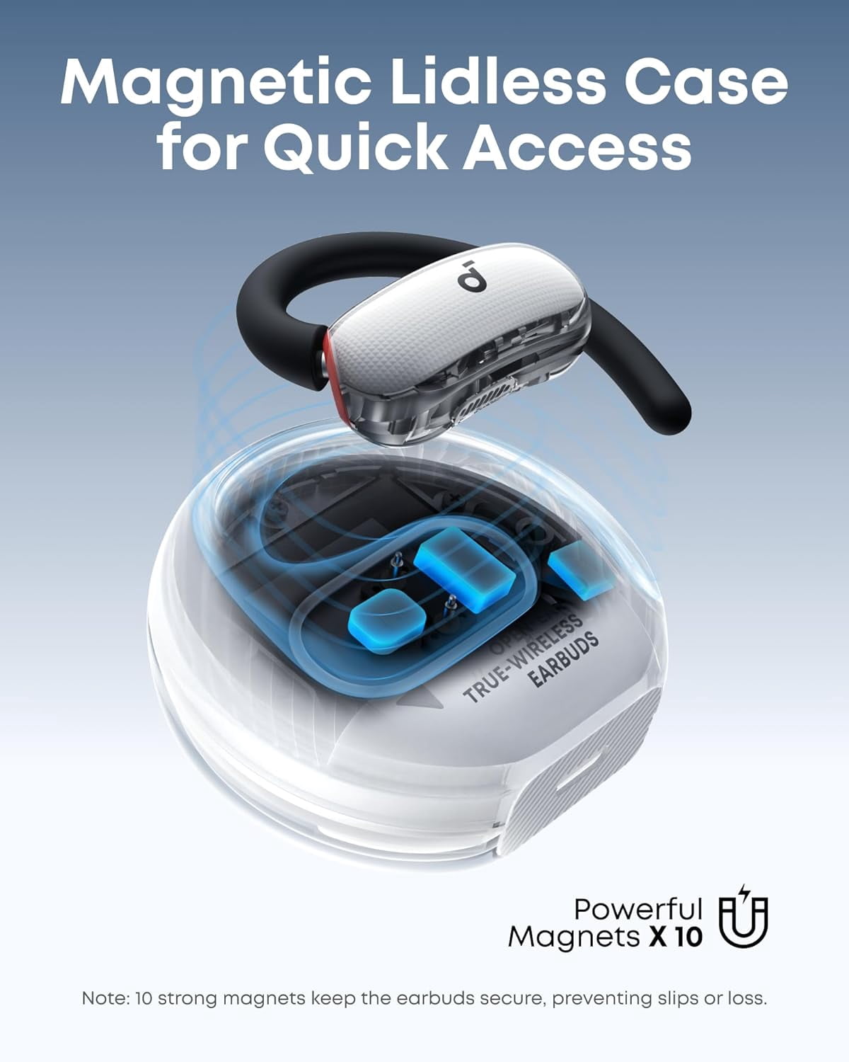 Soundcore V40i Open-Ear Headphones, 4-Size Adjustable Fit, AI Clear Calls, 21H Playtime, Richer Bass, IP55, Bluetooth 5.4