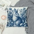 thumbnail image 2 of GOSMITH  Blue and White Porcelain Pillow Covers Floral Chinoiserie Rabbit Pattern Farmhouse Decorative French Country Style Cushion Pillowcases for Bedroom Living Room Sofa, 2 of 5