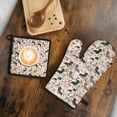 thumbnail image 5 of Dachshund and Flower Kitchen Oven Mitt and Pot Holder Sets 2 Pcs for Baking, Cooking and Grilling, Heat Resistant Up To 392 °F, 5 of 7