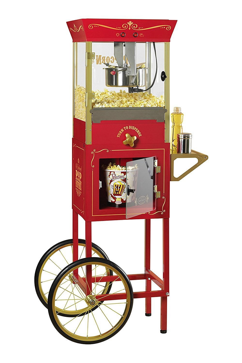 nostalgia popcorn machine with candy dispenser
