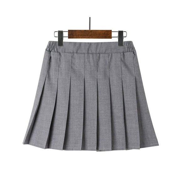 YHAJDS Girls Pleated Skirt with Built-in Shorts Elastic Waist Mini Skirt for Kids
