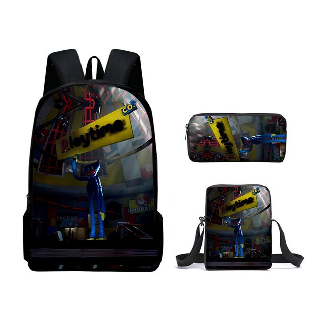Poppy Playtime Bobby's Game Time Animation Backpack, Primary And Secondary School Students' Schoolbags Three-piece Set-HAPDEN