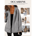 thumbnail image 6 of SHEWIN Womens Sherpa Jackets Fuzzy Hooded Zip Up Coats Casual Solid Long Sleeve Fleece Shacket Jacket Outerwear with Pockets, 6 of 8